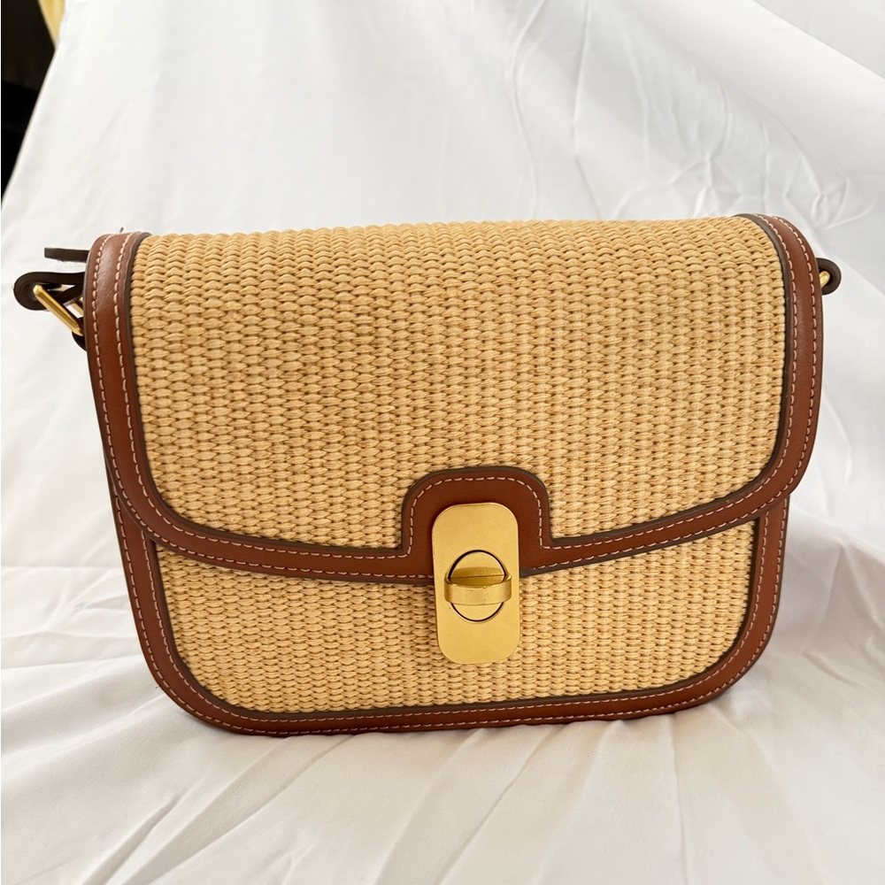 Mango Elegant Tan and Brown Crossbody Bag